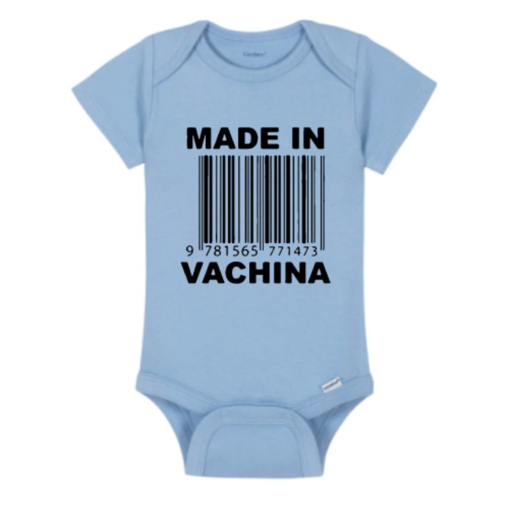 Made in Vachina Blue Baby Onesie
